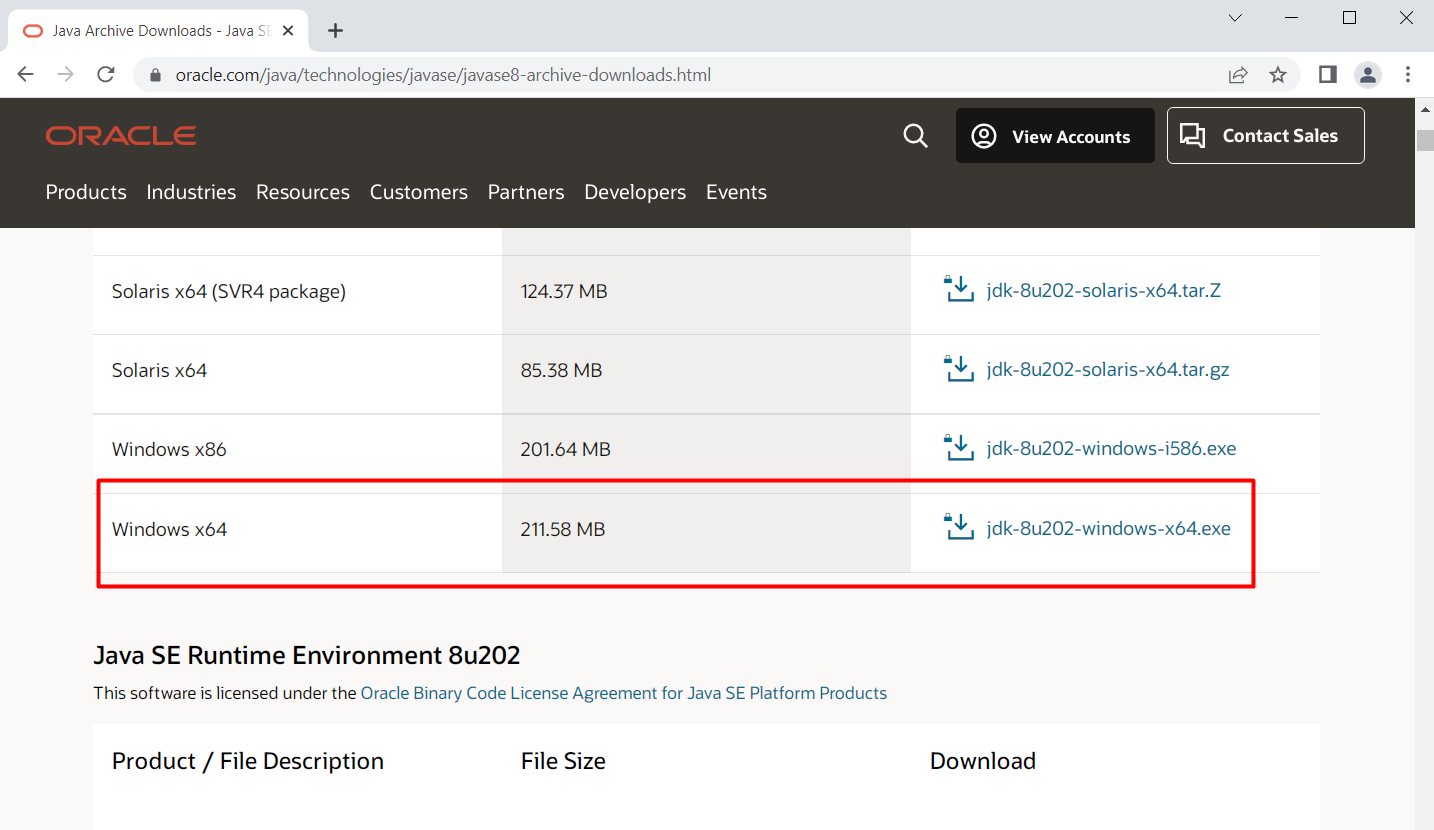 Tải bộ cài JDK 8